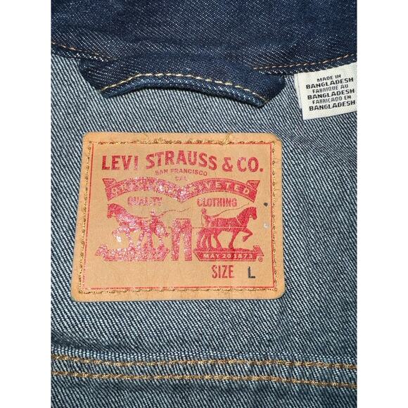 Levi's Strauss Men's Denim Trucker Jacket Medium Wash Size LARGE Jean Coat - Picture 8 of 13